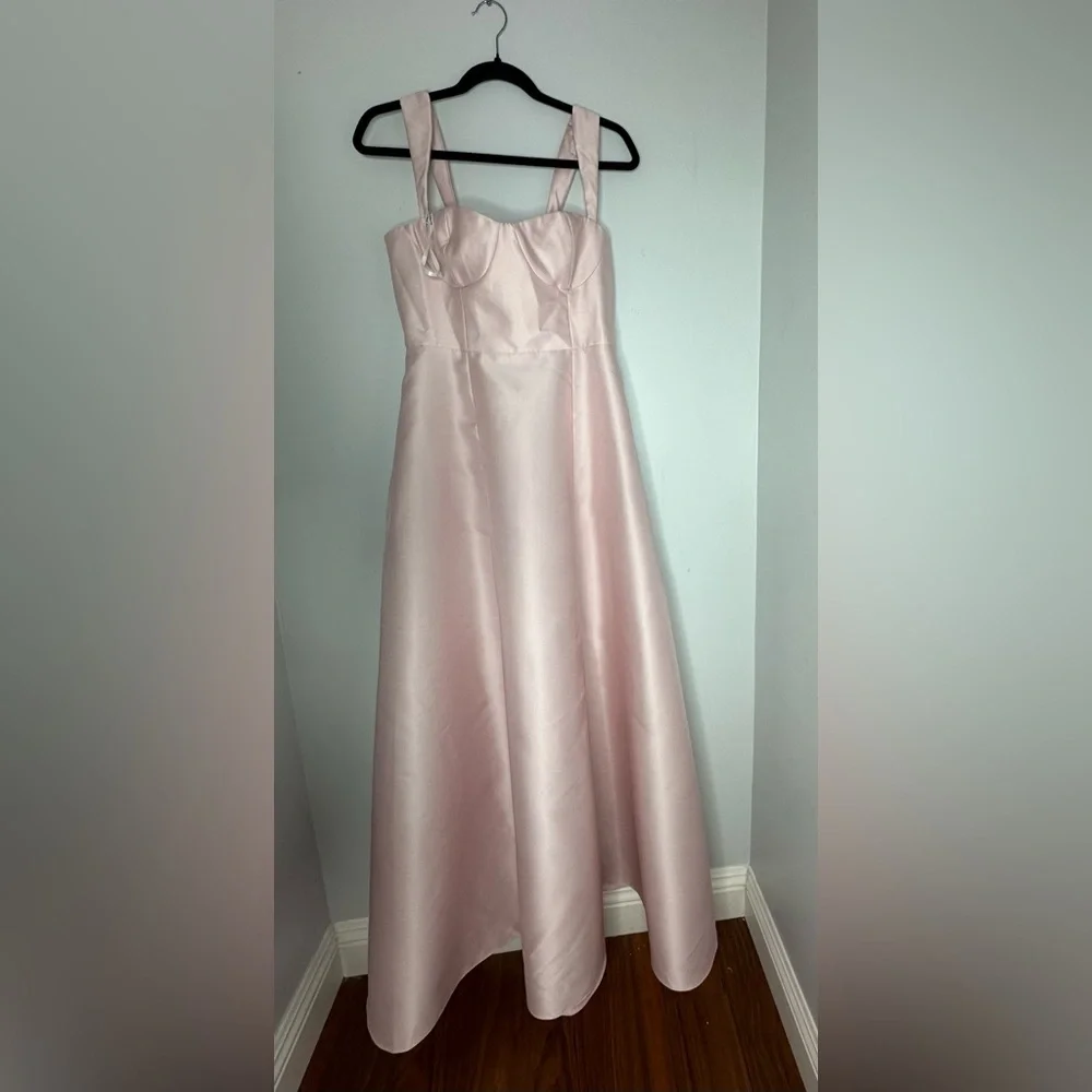 ALFRED SUNG Bustier Tie Back Gown 
PINK - Picture 7 of 13